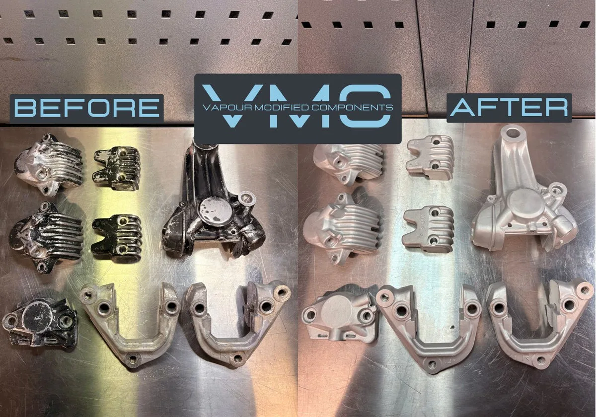 Restored aluminium component finish